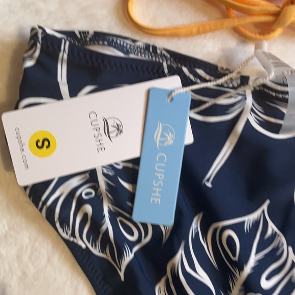 NWT Cupshe Yellow leaf High Waisted Bikini Sz S - Picture 8 of 10